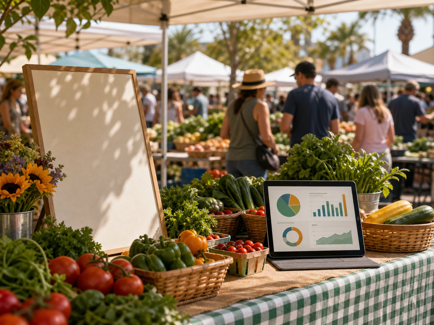 Palm Coast Farmers Market sponsor campaign visual showing market promotion and reporting.