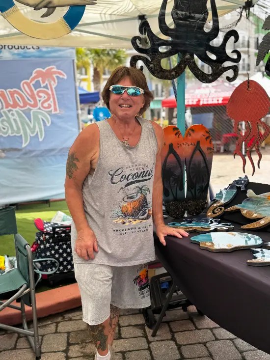Coastal handmade creations business display