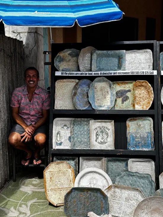 Decorative pottery at the market