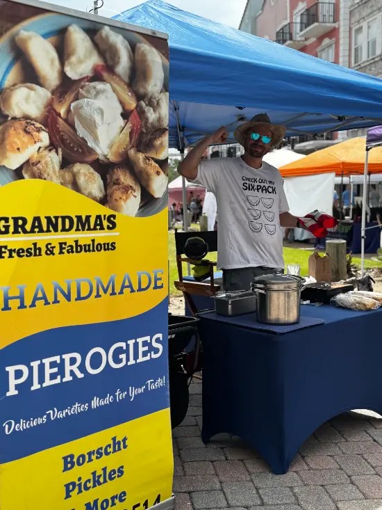Pierogi business food display
