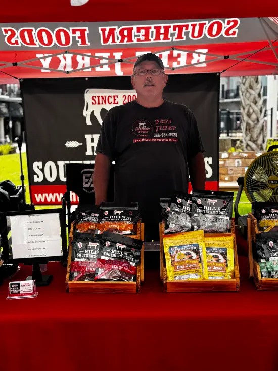 Prepared food business display at Palm Coast Farmers Market